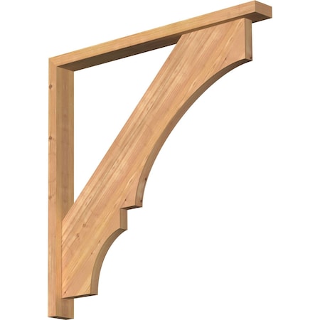 Ekena Millwork Balboa Block Smooth Bracket w/ Offset Brace, Western Red Cedar, 3 1/2"W x 36"D x 36"H BKT0402X36X36BOA05SWR
